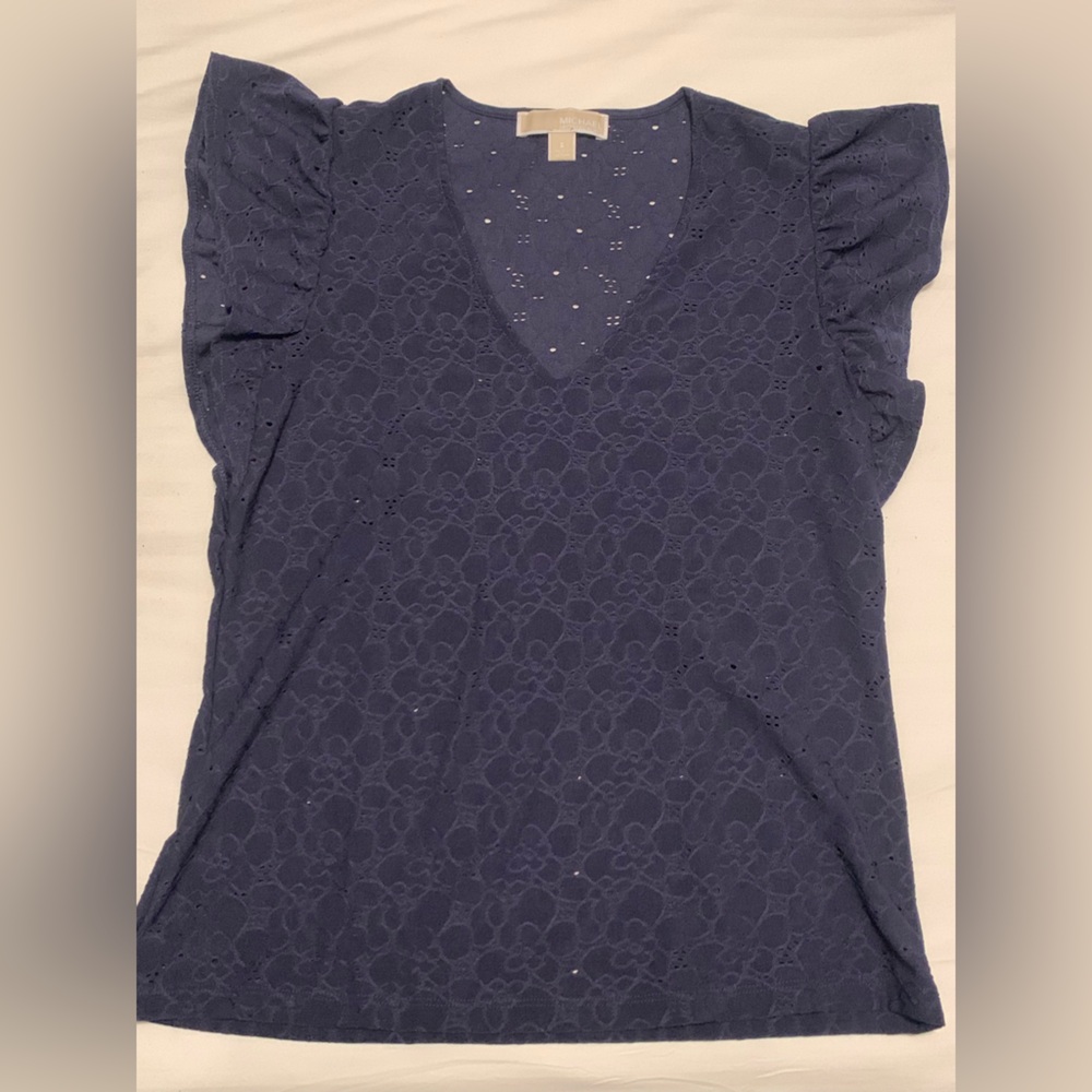 Elegant Lace Women's Top in Navy